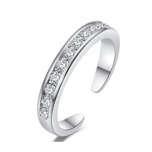 NEW White Gold Filled Adjustable Pinky Toe Midi Simulated Diamond Channel Band‎
